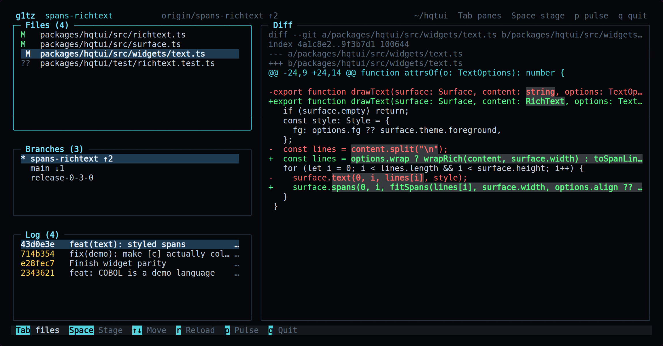 g1tz — A git TUI that shows you the repository